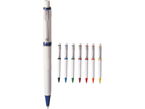 Bolígrafo de plástico blanco con color grabado