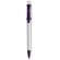Bolígrafo de plástico sencillo en blanco con detalles a color lila
