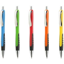 Bolígrafos Ares con grip y clip metálico para escribir cómodamente