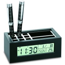 Cubilete para lápices con reloj y calendario personalizado Cubilete para lápices con reloj y calendario personalizado