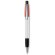 Bolígrafo de plástico blanco con clip cromado rojo