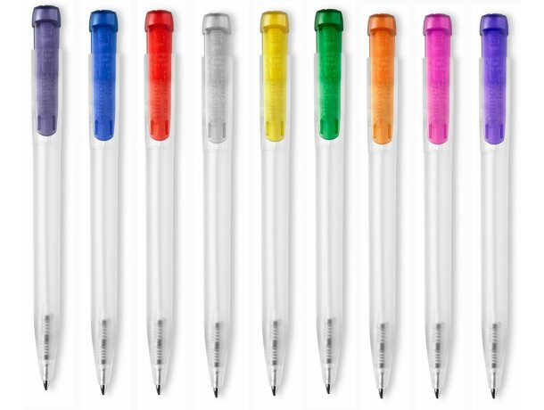 Bolígrafo traslúcido con clip a color personalizado