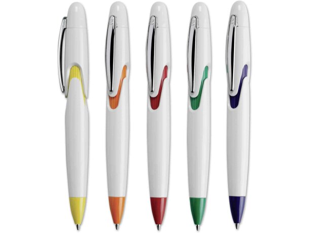 Bolígrafo de color blanco y detalles de color grabado
