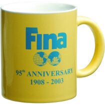 Tazas impresas de colores variados de loza 330 ml