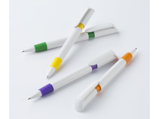Bolígrafo S40 Cuerpo Blanco Grip Color