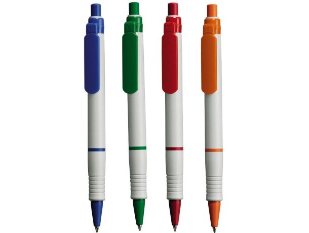 Bolígrafo de diseño clásico con punta y aro de color para empresas
