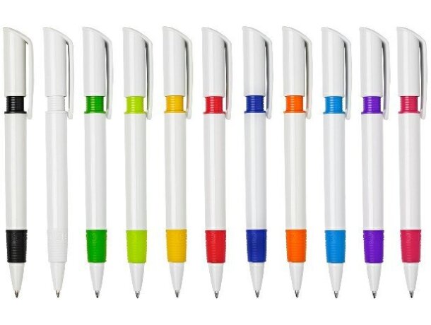 Bolígrafo S40 Cuerpo Blanco Grip Color