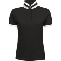 Polo de mujer entallado personalizado negro Polo de mujer entallado personalizado negro