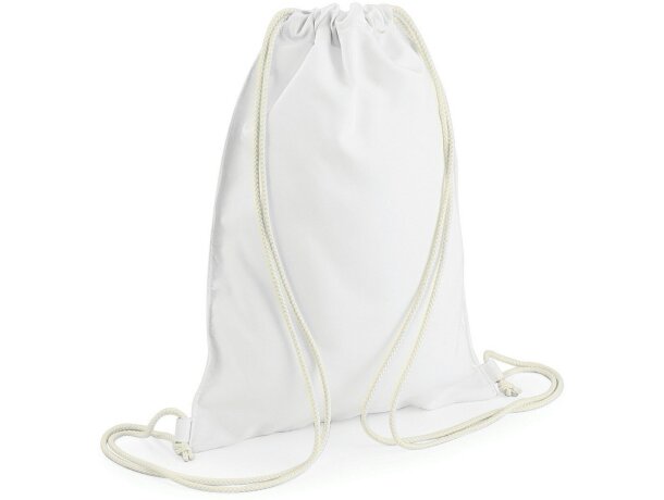 Mochila saco con cuerdas para sublimación blanca personalizado