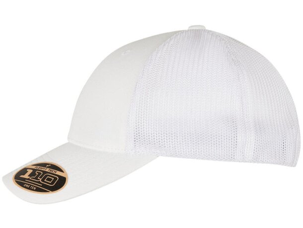 Gorra 110 Trucker Reciclada forma Alpha Blanco detalle 5