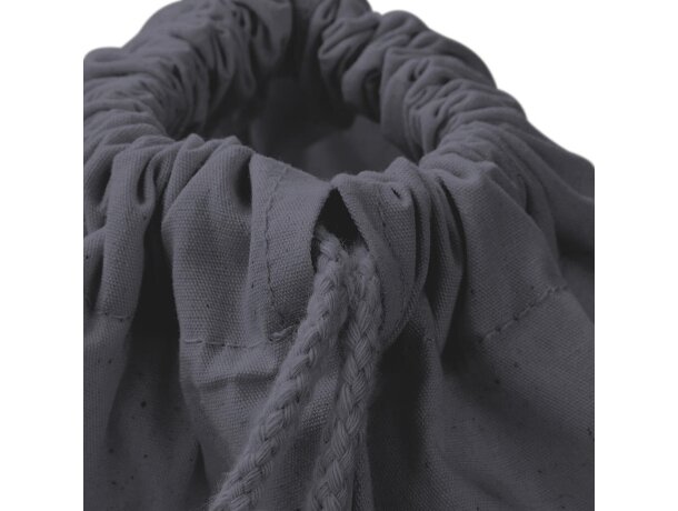 Bolsa algodón Premium con cordón ajustable Brezo/oxford azul detalle 3