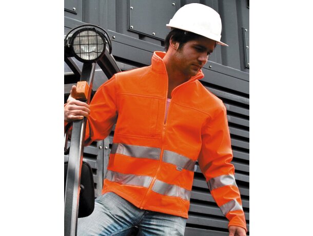 Chaqueta softshell Hi-Vis Naranja fluor detalle 2