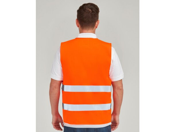 Chaleco Seguridad 2-bandas Naranja fluor detalle 2