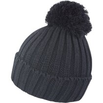 Gorro Quest poliacrílico pompón azul dobladillo