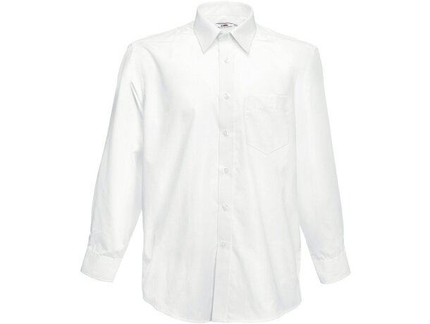 Camisa popelina manga larga hombre algodón poliéster cuello Azul medio detalle 5