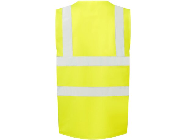 Chaleco Seguridad 4-bandas Amarillo fluorescente detalle 3