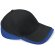 Gorra con detalles de color en algodón negra/azulroyal