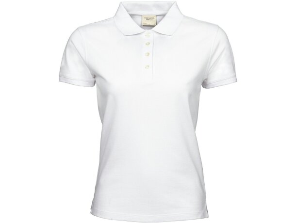 Polo manga corta de mujer 220 gr blanco personalizado