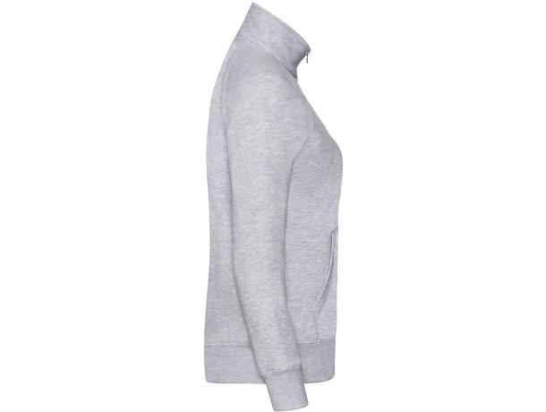 Sudadera de mujer con cremallera Gris brezo detalle 3