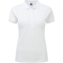 Polo manga corta de mujer entallado 210 gr grabado blanco Polo manga corta de mujer entallado 210 gr grabado blanco