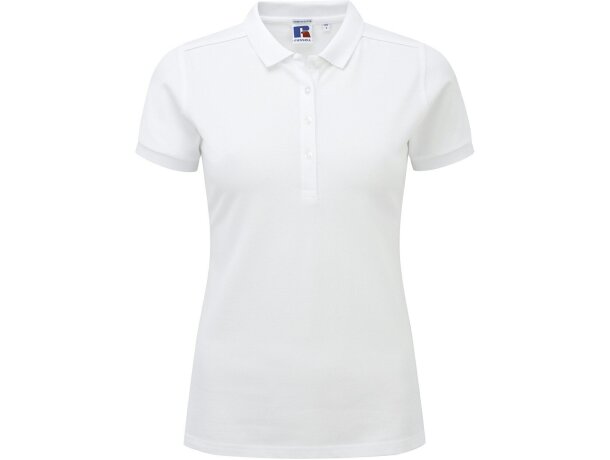 Polo manga corta de mujer entallado 210 gr blanco