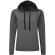 Sudadera con capucha poliéster polar 280 g/m2 Gris marl/negro