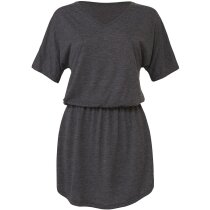 Vestido Cuello V Holgado gris oscuro Vestido Cuello V Holgado gris oscuro