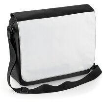 Bandolera publicitaria negra con correa ajustable