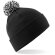 Gorro con pom pom unisex plegable Negro/blanco