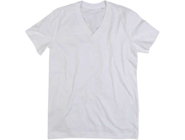 Camiseta de hombre manga corta cuello en V Oliva detalle 1