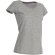 Camiseta de mujer cuello en V manga corta gris