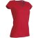 Camiseta de mujer cuello en V manga corta roja
