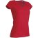 Camiseta de mujer cuello en V manga corta personalizada roja