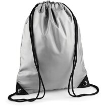 Bolsa mochila con cuerdas de poliéster impermeable blanca personalizado