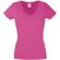 Camiseta cuello en V Valueweight de mujer personalizada fucsia