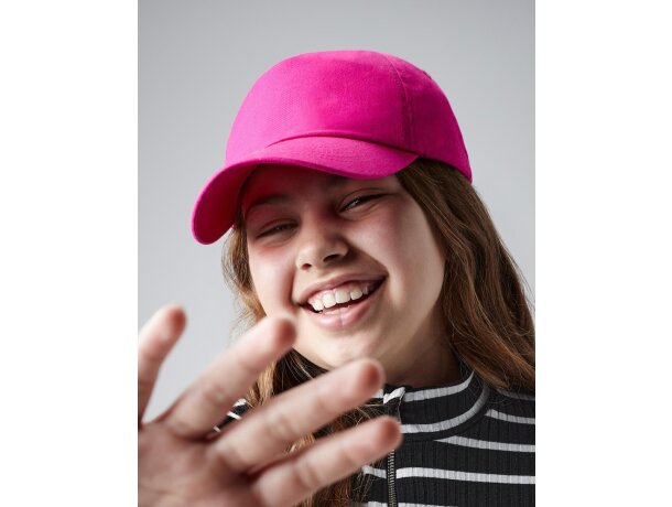 Gorra original para niños en colores lisos Fucsia detalle 2