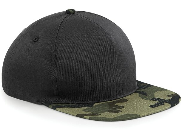 Gorra moderna con visera camuflaje negra