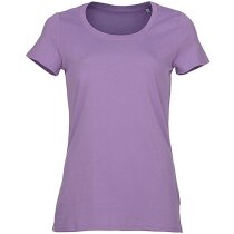 Camiseta de mujer cuello canalé lila