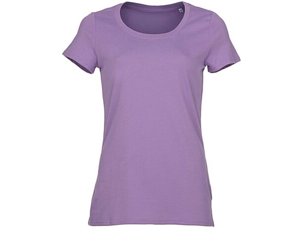 Camiseta de mujer Janet con cuello canalé Oliva detalle 1