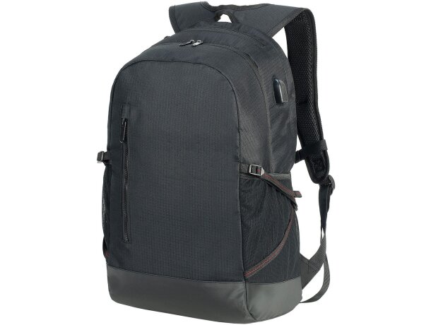 Mochila Leipzig Daily USB antirrobo para portátil hasta 15,6 Negro/negro detalle 7
