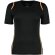 Camiseta de mujer manga corta detalles de color 135 gr personalizada negra