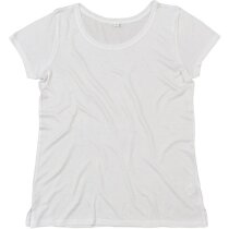 Camiseta Black Label Tencel mujer grabada blanca Camiseta Black Label Tencel mujer grabada blanca