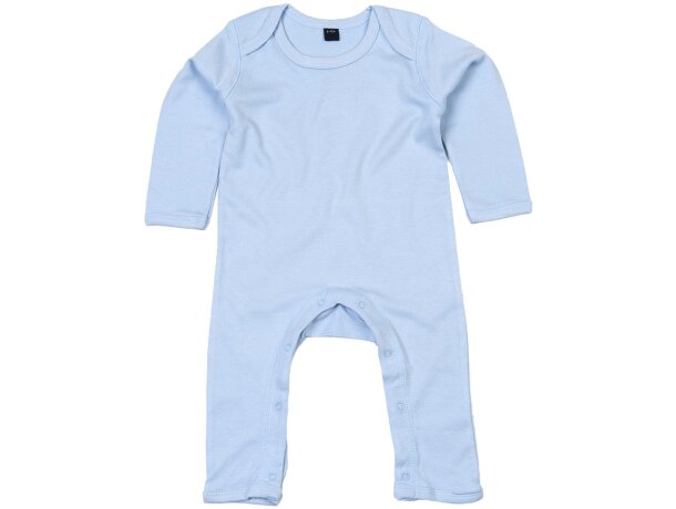 Body Rompasuit bebé con logo algodón peinado manga larga canalé Azul check detalle 3
