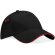 Gorra de 5 paneles con visera tipo sandwich personalizada negro y rojo