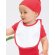 Babero bebé algodón orgánico ring spun niños 200 g/m2 Blanco/rojo detalle 2