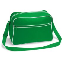 Bolsa bandolera estilo retro con ribetes personalizada blanco y negro