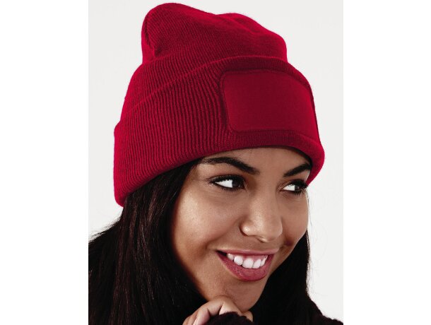 Gorro polar fabricado en poliester Rojo clasico detalle 3