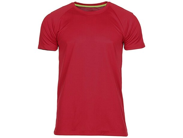 Camiseta Active 140 raglan hombre poliéster tecnología secado rápido Rojo carmesí detalle 1
