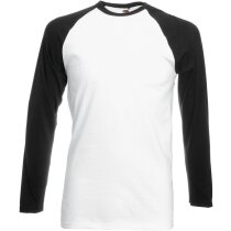 Camiseta manga larga unisex mangas contrastada 160 gr blanco/azul Camiseta manga larga unisex mangas contrastada 160 gr blanco/azul