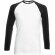 Camiseta manga larga unisex mangas contrastada 160 gr blanco/negro